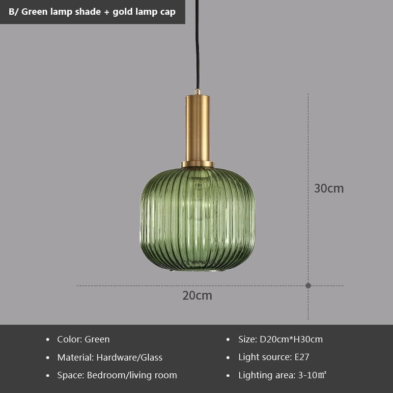 Lyra Fluted Glass Pendant Lights for Nordic Kitchen and Bedroom Ambience