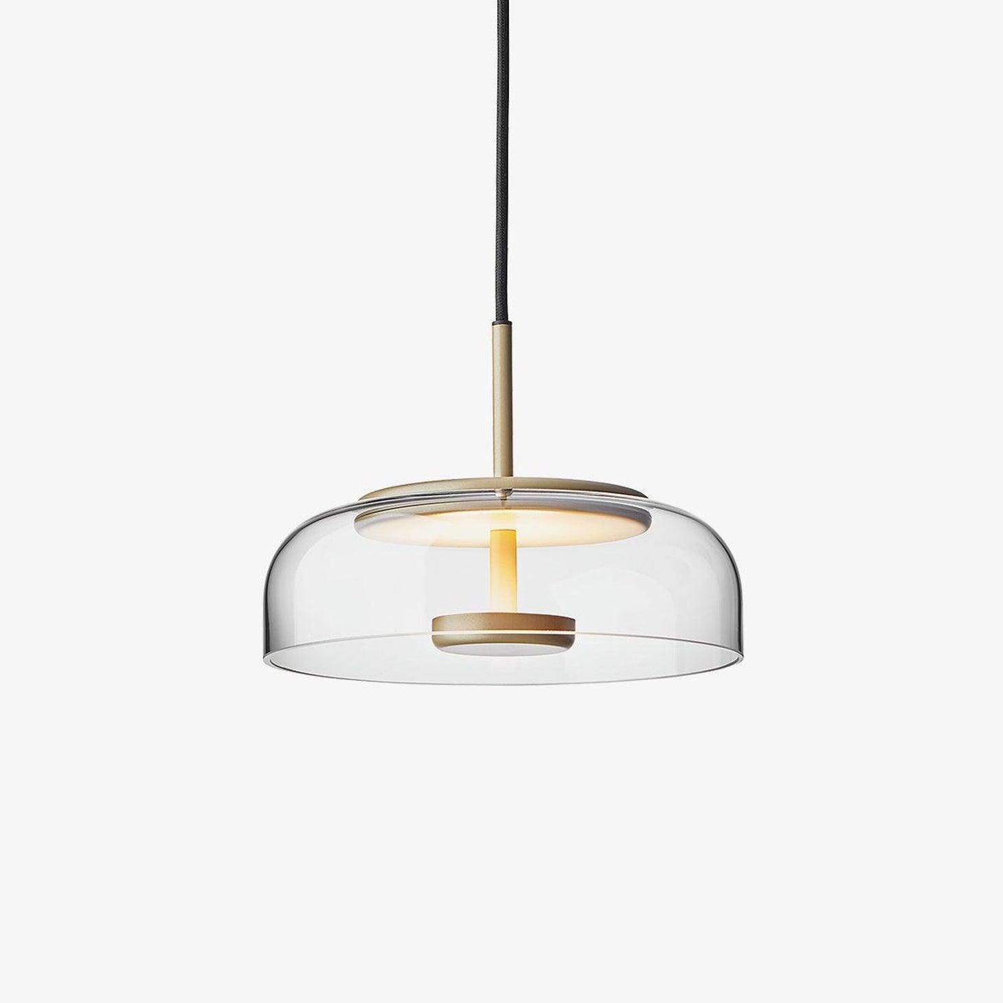 Lumira Solar LED Pendant Light in Brass and Glass with Warm Glow