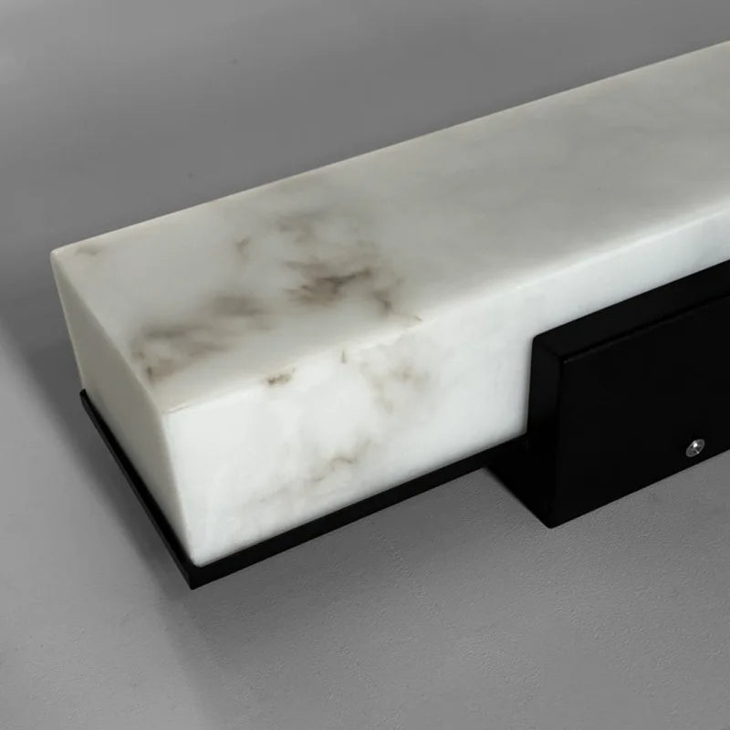 Asteros Outdoor Marble Wall Light with Brushed Stainless Steel Finish IP65