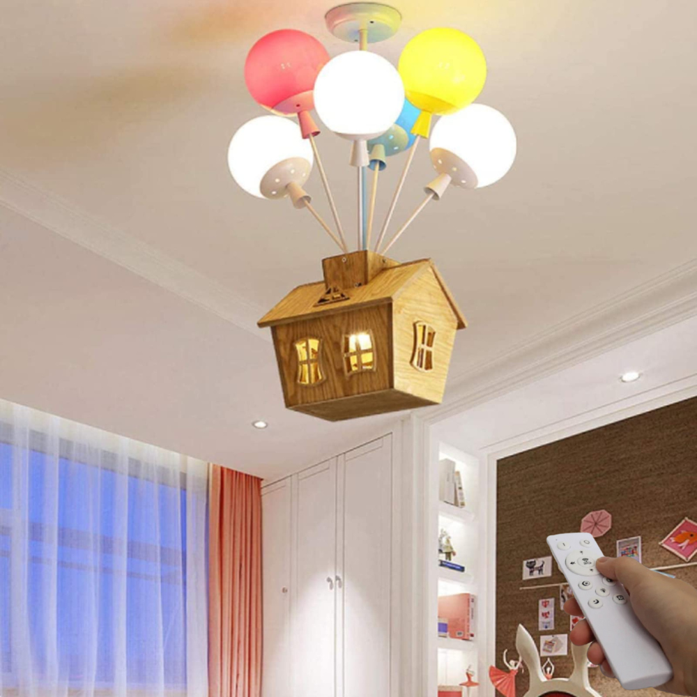 AuroraNest Balloon Ceiling Light With Remote Dimmer for Kids