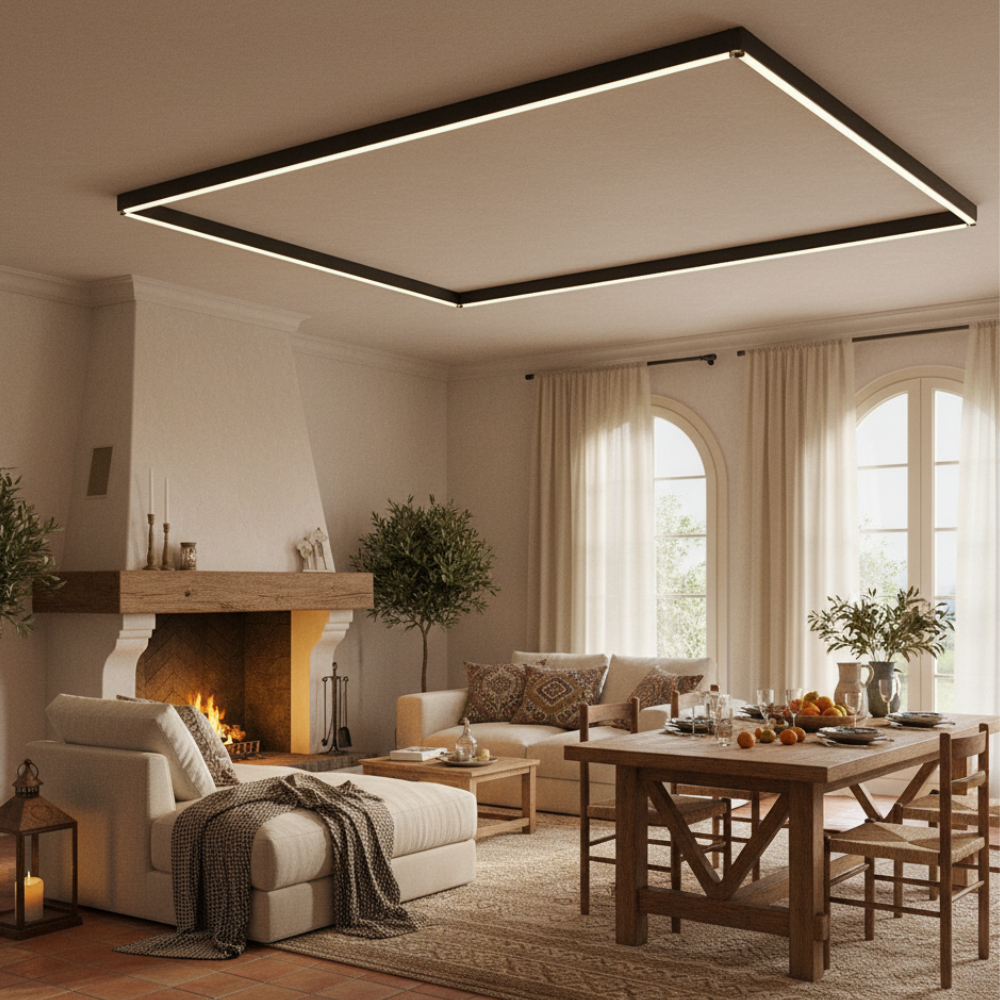 AstraLine LED Ceiling Light Dimmable Linear Fixture In Metal And Acrylic