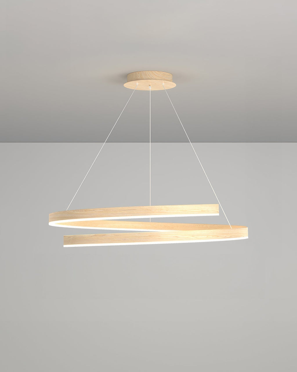 Kairo Mahogany-Style Chandelier With Adjustable Angles And Aluminum Woodgrain