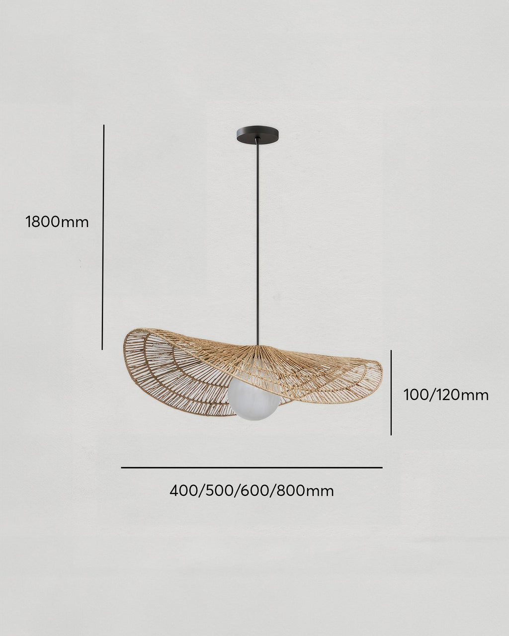 LumaRin Handwoven Rattan Chandelier in Japanese Wabi Sabi Style Ambient Light