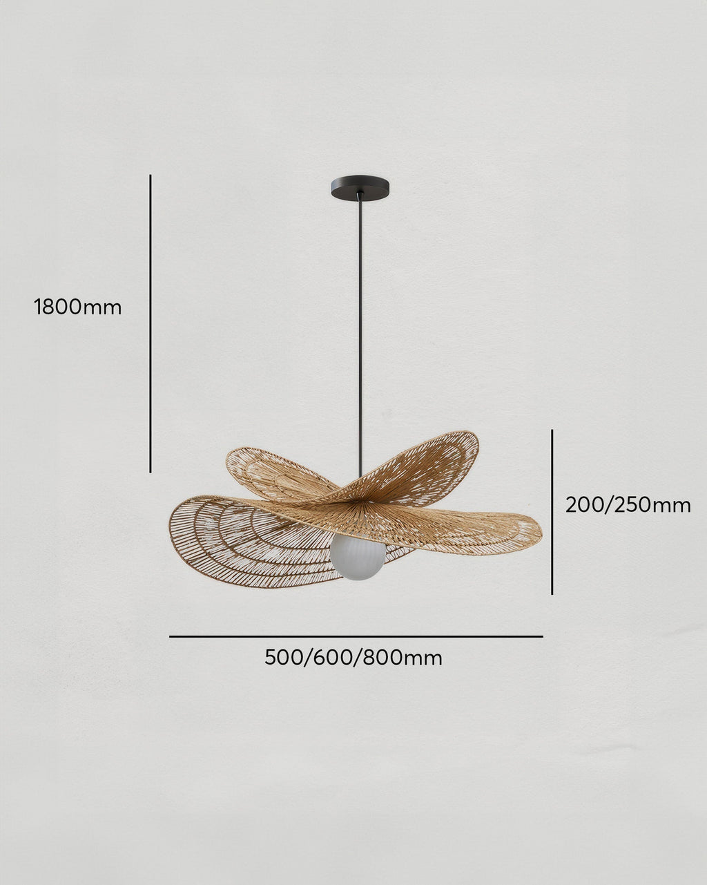 LumaRin Handwoven Rattan Chandelier in Japanese Wabi Sabi Style Ambient Light