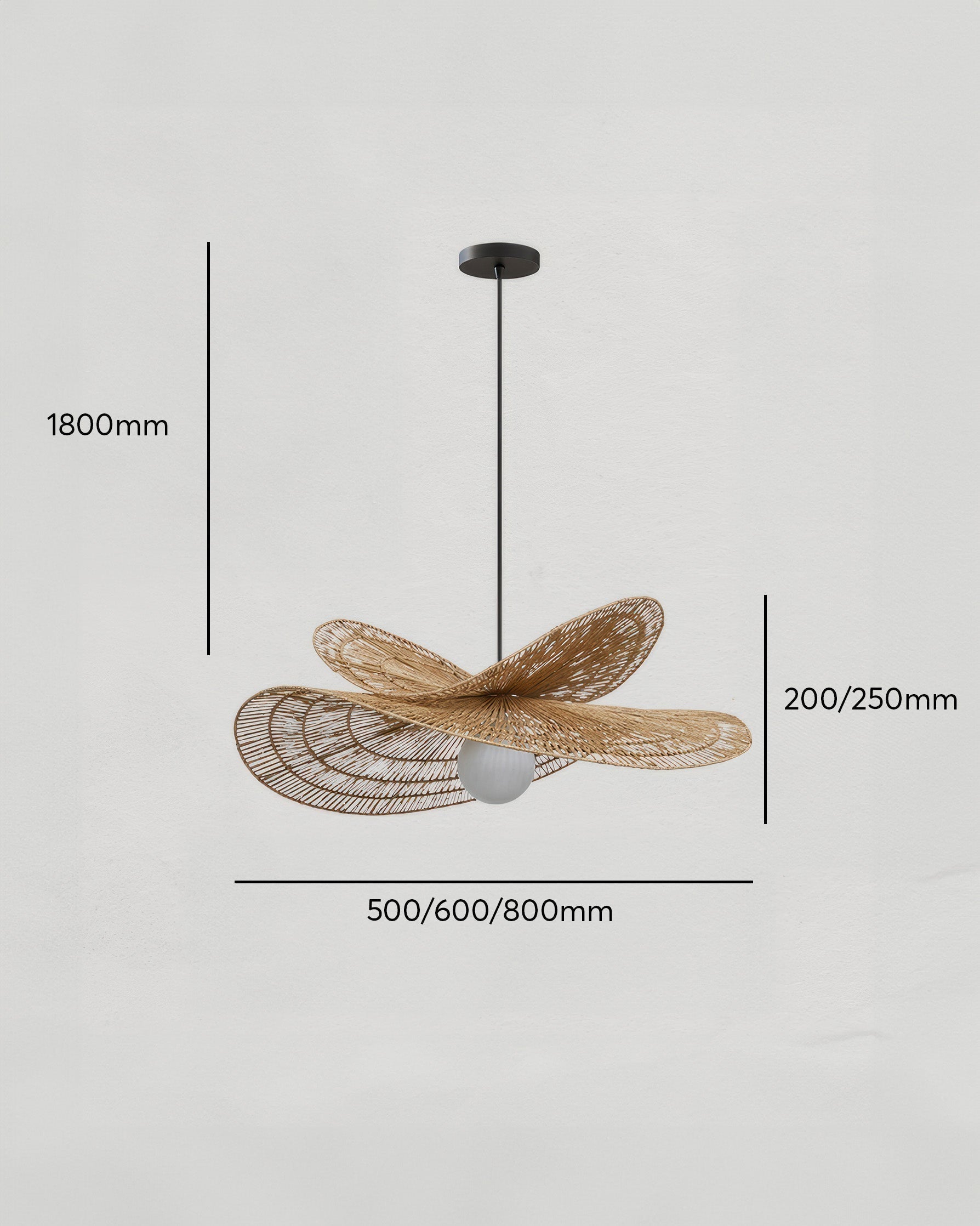 LumaRin Handwoven Rattan Chandelier in Japanese Wabi Sabi Style Ambient Light