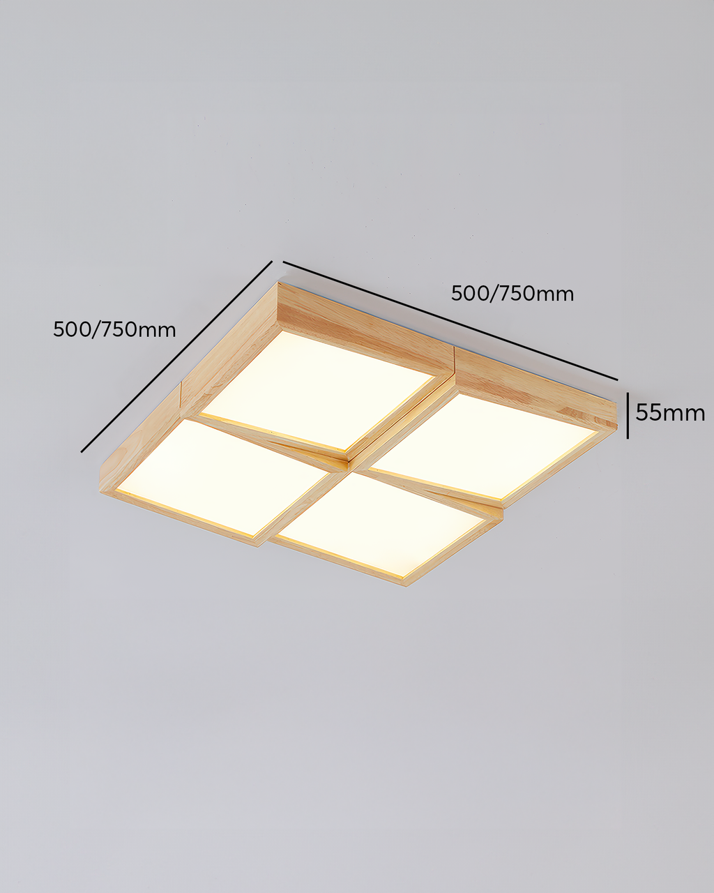 Caelum Modernist Walnut Log LED Ceiling Light, Energy-Efficient Soft Glow