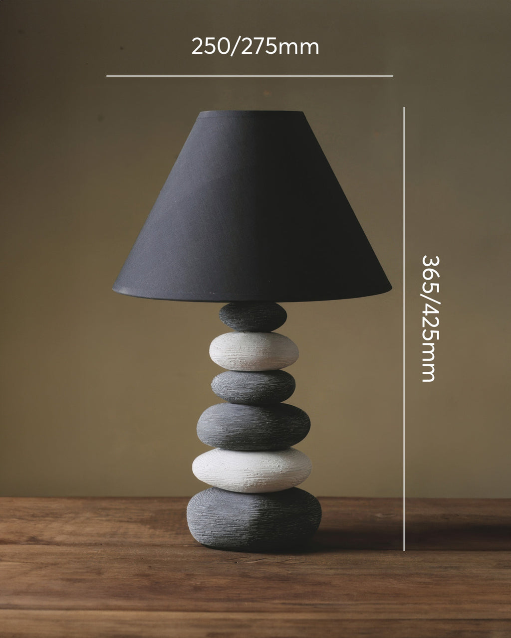 Aurelia Ambient Fabric Table Lamp with Stone-Textured Ceramic Base for Living Room