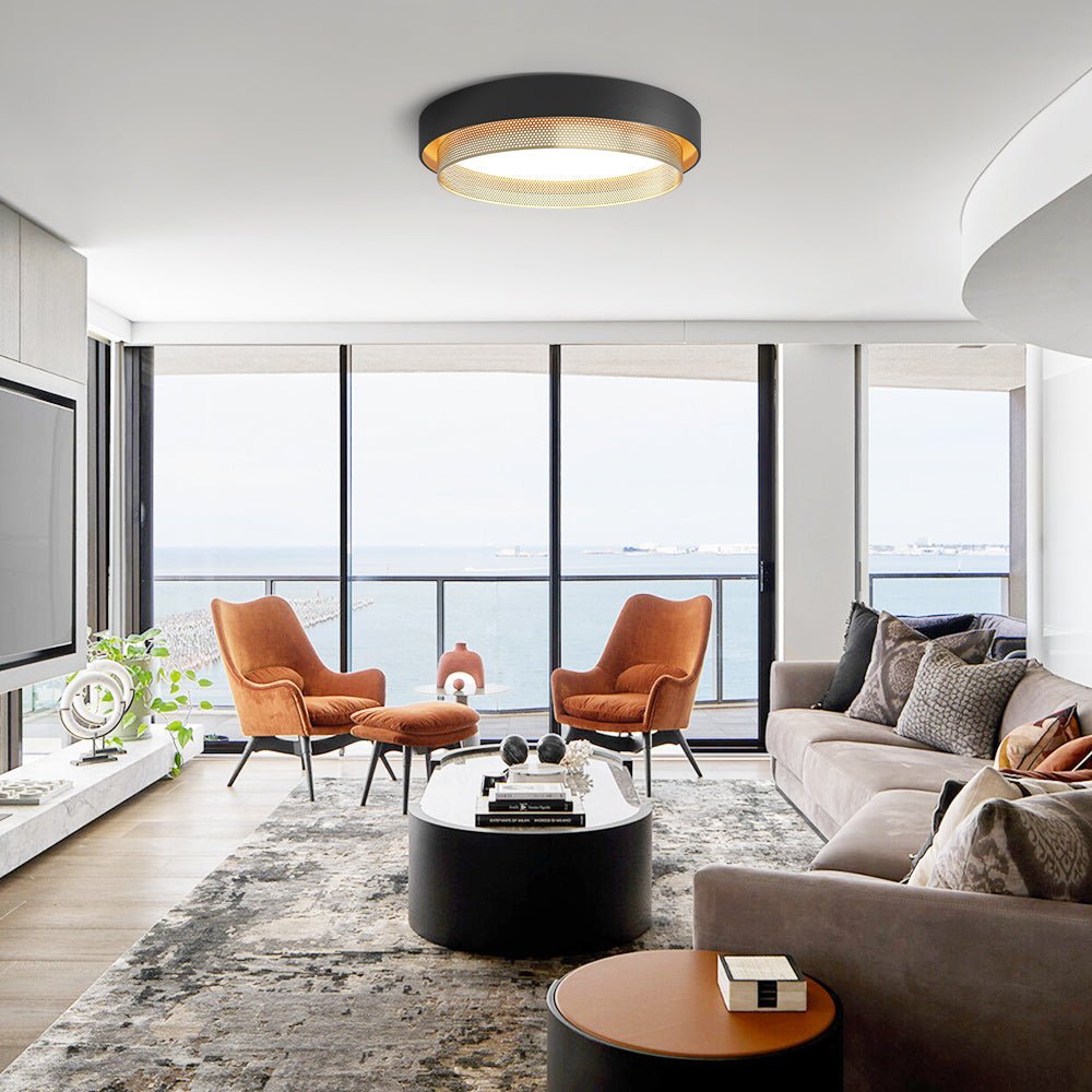 Hollow Round LED Ceiling Light By LumenNova In White And Black CE Certified