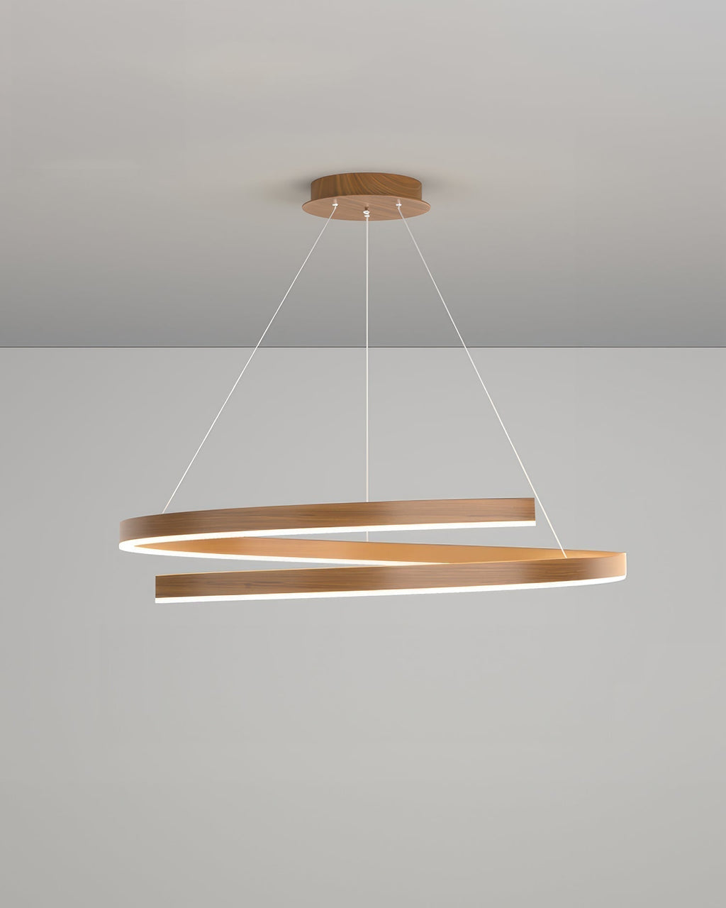 Kairo Mahogany-Style Chandelier With Adjustable Angles And Aluminum Woodgrain