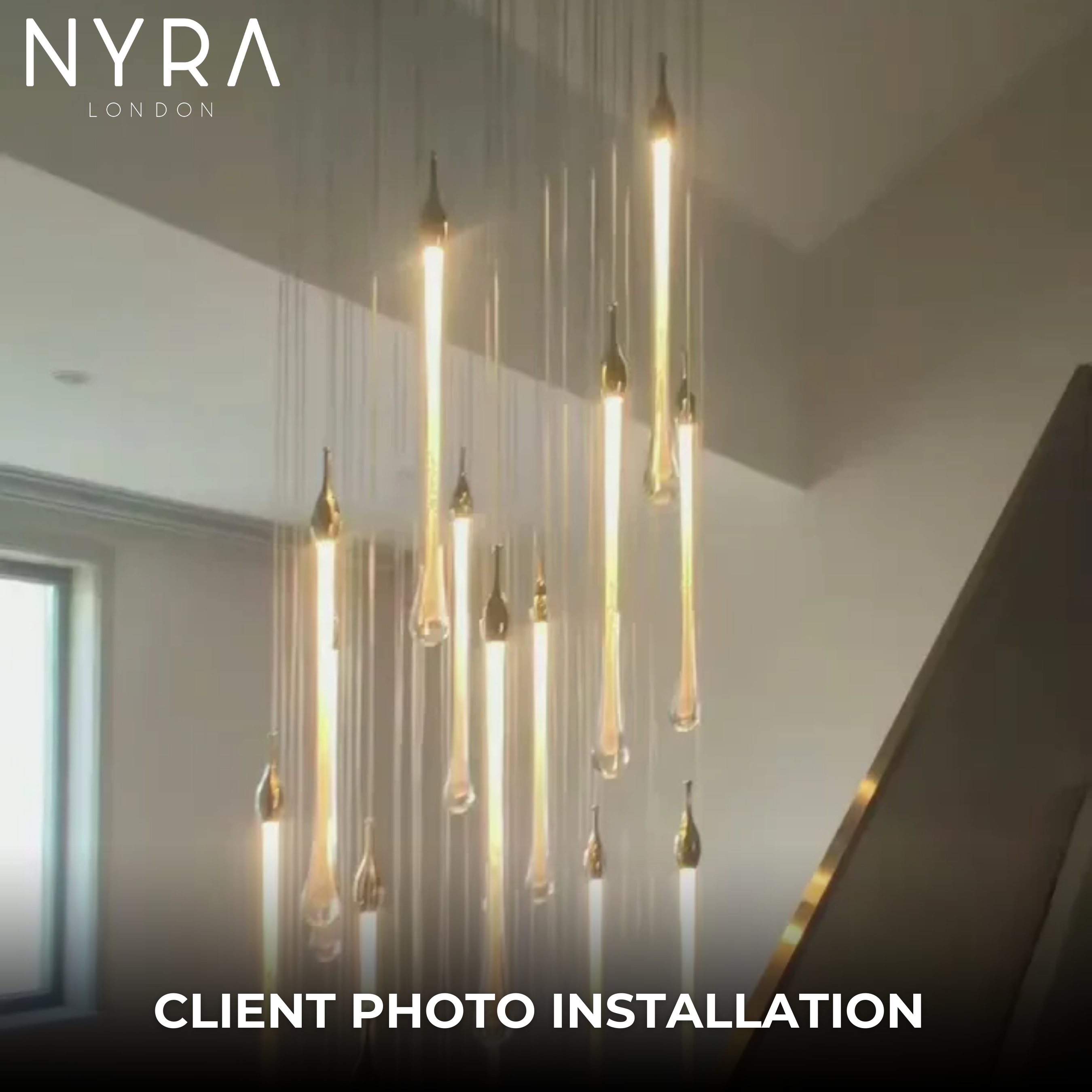 Auric Golden Droplet Pendant Lights with Crystal Finish